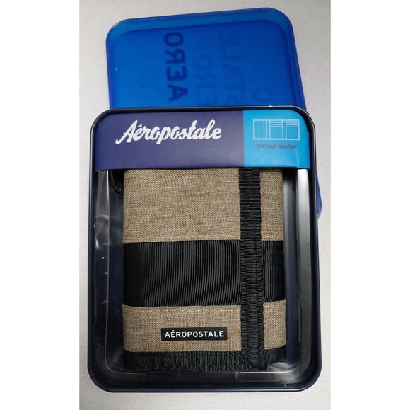 AEROPOSTALE Tri-Fold Wallet Billfold Beige - Picture 1 of 16